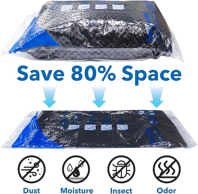 MEIQIHOME Vacuum Storage Bags, Space Saver Sealer Bags,Vacuum seal bags for clothing, Pillows, Comforters, Blankets, Bedding,16 Combo Epump