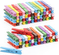 100pcs Colored Clothespins Wooden Heavy Duty Clothes Pins with Strength Spring - Wood Clips for Crafts Pictures Classroom Photos, 3inch, Random Colors