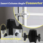 Post Inserts Connectors - PP Plastic, Injection Molded, Sturdy Support - Black, 4 Post Corner Connectors and 4 Post Caps, Compatible with Whalen and Costco 5 Shelf Shelving Unit