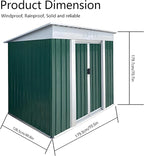 6x4ft Outdoor Metal Storage Shed Waterproof Garden Shed with Lockable Door, Windows & Vents, Tool Metal Storage for Patio Furniture Lawnmower