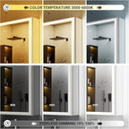 36x30 Lighted Medicine Cabinet with Mirror, Beveled Brushed Nickel Framed Surface or Recessed Fogless Dimmable LED Medicine Cabinet with Lights, Outlet, Time Display and Sensor Inner Light