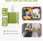 WiseBoy Laundry Bag, 23.6x35 inch Oversized Laundry Bags, Travel Laundry Bag Dirty Clothes Organizer, Nylon Wet Dry Storage Bag for College Dorm, Camping, Caravan, Green