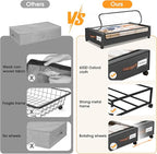 Under Bed Storage with Wheels 3Pack Storage Containers with Clear Window&Label Under Bed Drawers Rolling Under Bed Storage for Clothes,Shoes, Blankets (30.71 x 16.93 x 6.69 in, Dark Grey)