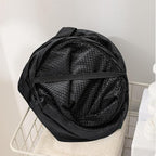 2 Pack Mesh Pop Up Laundry Hamper Collapsible Laundry Basket with Side Pocket, Strong Handles, Storage Organizer for Bedroom, Nursery Room, College Dorms (Black+Pink)