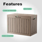 45 Gallon Resin Deck Box Outdoor Storage Box for Patio Furniture,Outdoor Cushions,Garden Tools and Pool Supplies,Waterproof,Lockable(Grey,45Gallon)