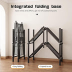 Foldable Clothes Hanger with Cover Portable Wardrobe, Metal Standing Armoire Wardrobe Clothes Rack with Gray Fabric Cover,One-Piece Folding Base,25MM Steel Tube for Bedroom