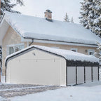 Carports Canopy Heavy Duty, Fully Enclosed Metal Garage with Sidewalls (20x20, White)