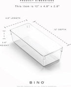 BINO | Oblong Plastic Drawer Organizer Bin, 2-Pack | THE ARTISAN COLLECTION | Multi-Purpose | Durable | BPA-Free | Desk, Vanity, Bathroom & Makeup Drawer Organizer