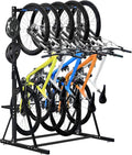 Freestanding Bike Rack - Heavy Duty 5-Bike Vertical Stand, Width: 53 Inches,350lb Capacity Garage Storage Organizer,Black