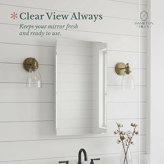 Hamilton Hills 16x26 Inch White Recessed Bathroom Medicine Cabinet with Mirror - Beveled Bathroom Cabinet Organizer with Shelves - Farmhouse Wall Mounted Hanging Medicine Mirror Unit