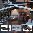Metal Carport,20x20 Car Port Heavy Duty Metal for Snow,Car Tent Garage with Galvanized Metal Roof,Outdoor Two Car Carports All Weather
