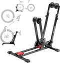 ROCKBROS Bike Stand 2-in-1 Vertical & Horizontal Bike Stand Floor Foldable Adjustable Bike Parking Rack for 24" -27.5" Mountain Road Bike Indoor Storage Garage