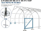 AMERLIFE 22.5 x 20 FT Enclosed Carport, Heavy Duty Garage with Waterproof Cover, UV Protection & Wind Resistant, Portable Carport for 2 Car, Boat Shelter & Farm Outdoor Storage, Silver