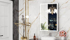 20"×30" Bathroom Mirror Cabinet, Recessed Lighted Medicine Cabinet with Mirror, Dimmable 3 Color Lights, Clock & Room Temp Display, Defogger, LED Bathroom Cabinet with Storage, Left Hinge