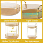 360 Rotating Gold Makeup Organizer,2 Tier Large Capacity Rotating Makeup Organizer,SkincarePerfume Organizer,Bathroom Cosmetics Storage Organizer Countertop (Gold-2 Tier)