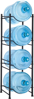 MOOACE 4-Tier Water Jug Rack, 5 Gallon Detachable Water Bottle Holder Organizer Storage Rack, Black