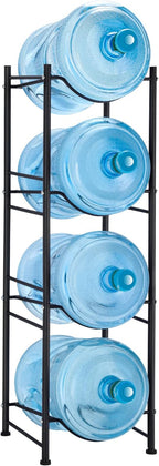 MOOACE 4-Tier Water Jug Rack, 5 Gallon Detachable Water Bottle Holder Organizer Storage Rack, Black