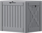 Patiowell 43 Gallon Resin Deck Box, Outdoor Storage Box for Patio Furniture, Deliveries, Pool Supplies,Waterproof and Lockable (Grey)