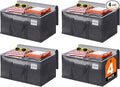 4 Pack Moving Bags Heavy Duty, Moving Boxes, Storage Bags with Zipper & Handles & Tag for College & Dorm Moving Supplies Grey Laundry Hamper Bag, Foldable Space-saving Totes (125L, Grey)