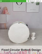 LANGYASHAN Storage Bin, Canvas Fabric Collapsible Organizer Basket for Laundry Hamper,Toy Bins,Gift Baskets, Bedroom, Clothes,Baby Nursery (Round space astronaut)