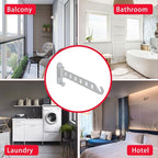 JOOM Laundry Drying Rack Wall Mounted Clothes Drying Rack Clothes Hanger -Coat Hanger Holder White