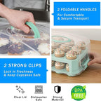 EXTRA TALL Cupcake Carrier 24 Count, 24 Cupcake Holder with Lid -Spacious 3.5” Tall Tiers Accommodate 24 Tall Frosted Cupcakes, Won't Smush! Cupcakes Containers Muffin Storage Container/ Muffin Holder