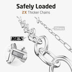 KES 34 Inch Heavy Duty Chrome Hanging Pot Rack Ceiling Mount, Oval Pot and Pan Hanging Rack, Pan Hanger for Kitchen Storage Organizer with 20 S Hooks (For 16" and 24" Ceiling Joist), KUR221S85-CH