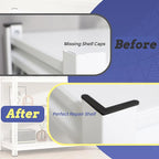 Post Inserts Connectors - PP Plastic, Injection Molded, Sturdy Support - Black, 8 Post Corner Connectors and 8 Post Caps, Compatible with Whalen and Costco 5 Shelf Shelving Unit