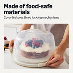 Amazon Basics Cake Carrier with Handle and Locking Lid, Round, Fits 11.8 in. Cake, BPA-Free, Refrigerator and Dishwasher-Safe Cake Box, 13.8 x 13.8 x 8.0 in.