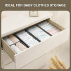 DIMJ Drawer Organizer Clothes, Dresser Organizer For Nursery, Bedroom, Closet, Baby Clothes Organizer and Storage, Foldable Fabric Drawer Dividers for Baby Socks, Belt, Tie (4 Pack, Blended)