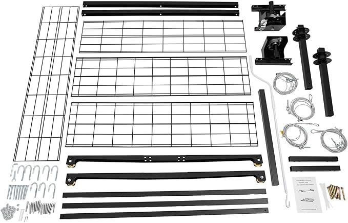 Ceiling Mount Garage Storage Rack 48x48 Inch, 300lbs Capacity Overhead Lifting Storage Rack with Adjustable Height up to 79 Inch, Heavy Duty Carbon Steel for Garage Warehouse Tool Storage, Matte Black