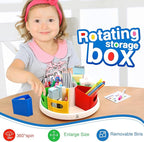 360 Degree Rotating Kids Desk Organizer, Colorful Art Supply Storage and Organization with 8 Removable Compartments, 12" Durable ABS Material for Classroom & Home Use – Perfect Teacher and Child Gift