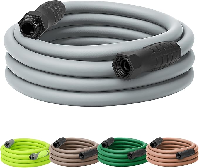 Flexzilla Colors SwivelGrip Garden Hose 5/8 in. x 25 ft., Lightweight All-Weather Water Hose, Durable and Flexible, Leak-Free Connections, Slate Grey
