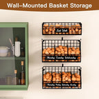 Egg Holder Countertop with Dividers & Labels, 3 Tier Stackable Chicken Egg Holder Egg Baskets for Gathering Fresh Eggs, Egg Organizer for Egg Storage, Wall-Mounted, Black