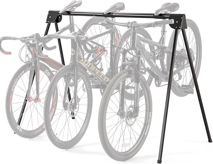 CXWXC 3 Bikes Stand Rack - Portable Bike Storage Parking Racks Indoor/Outdoor -Saddle Nose Bicycle Stand for Parking Mountain Road Hybrid Bike