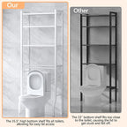 Aduanbang Over-The-Toilet Storage Shelves, 4-Tier Bathroom Organizer with Adjustable Feet Pad and Basket, Freestanding Space Saver (White)
