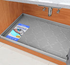 SIKADEER 37" x 22" Under Sink Mat Waterproof, Silicone Mat Kitchen Drawer Shelf and Cabinet Liner, Sink Protector for Bathroom Organizers and Storage, Boot Tray Pet Food Mats