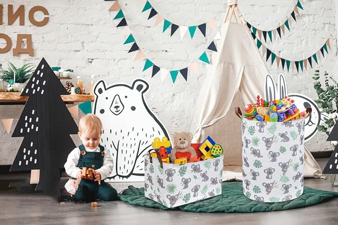 Essme Baby Laundry Basket,Kids laundry hamper for Baby Room Decor,Nursery Hamper, Animal Basket,Gift Baskets,Home Organizer(Koala)
