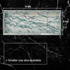 Natural Small Marble Vanity Tray, Luxury Stone Organizer for Bathroom & Kitchen | Holds Soap Dispenser, Jewelry, Perfume | Non-Resin, Non-Ceramic Décor (Cyan-Green, M (11.8" x 5.1" x 0.78"))