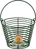 Colorful Metal Mesh Wire Egg Collecting Basket with Handle Portable Garden Vegetable Fruit Storage Lightweight Hanging Collector for Farmhouse Gathering Kitchen Picnic (Green, Normal - 8")
