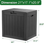 Outdoor Storage Box, Resin Deck Boxes Indoor and outdoor, Waterproof Storage Box Lockable Lid (Black,32 Gallon)