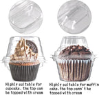 200 Pack Individual Cupcake Containers Plastic Cupcake Boxes Cupcake Holders Stackable Deep Dome Cupcake Carrier