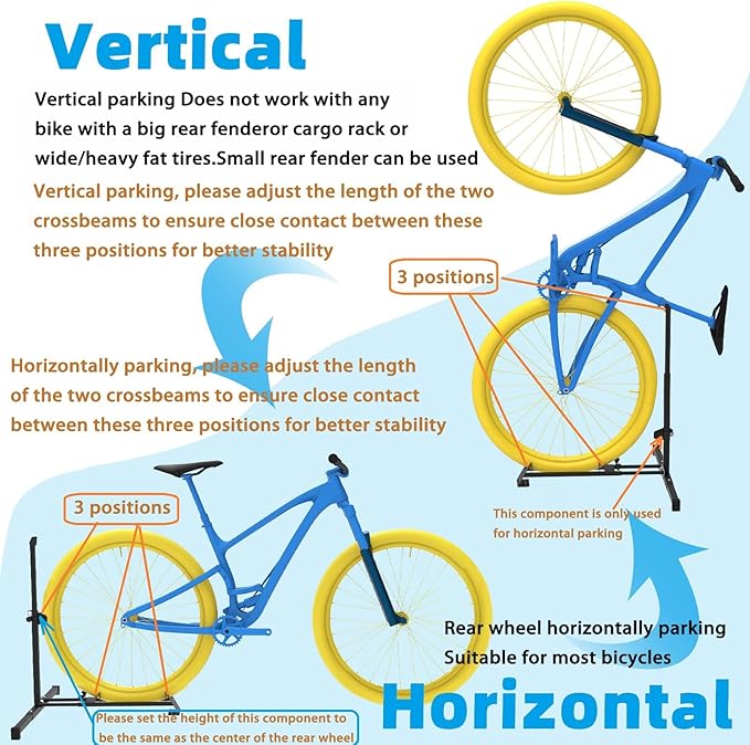 Foozet Bike Stand,Vertical Bike Rack Garage,Space-Saving Rack with Adjustable for Garage & Apartment, Bike Storage for Indoor Storage (2 pack)