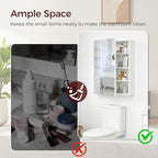 Medicine Cabinet with Mirror, Bathroom Cabinet Wall Mounted with 2 Mirrored Doors, Wooden Hanging Storage Cabinet with Adjustable Shelves, for Bathroom Vanity, Entryway, Living Room, White