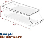Simple Houseware 4-Pack Auto-Rolling Beverage Can Organizer for Fridge, Clear Front-Loading Soda Dispenser with Smooth Glide Design, Space-Saving Refrigerator Storage Bins