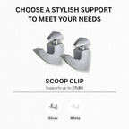 Glass Shelves - Tempered Safety Glass Shelves for Bathroom, Choose Over 20 Shelf Brackets and Multiple Shelf Sizes - Scoop Style - 31.5 x 7.9 in - Silver Clip