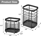 Utensil Holder, Stainless Steel Utensil Drying Rack for Kitchen Counter, Silverware Cutlery Flatware Holder Forks, Knives, Spoons, Chopsticks Organizer (Black)