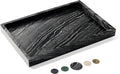 Natural Marble Tray for Bathroom, Genuine Ancient Wood Grain Marble Vanity Tray, Luxury Stone Trays for Dresser, Home Decor, Kitchen, Non-Resin/Non-Ceramic, 12"x 8", Ancient Wood Grain