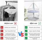 AUTODECO 2 Pack 3-Tier Folding Mesh Clothes Hanging Dryer, Sweater Drying Rack, Large Laundry Drying Rack, Lay fold Flat Dry Hanger, Mesh Clothes Hanging Dryer - XL(3Tier)+XL(3Tier)