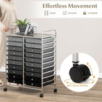 GOFLAME 20-Drawer Rolling Storage Cart, Multifunctional Art Craft Organizer Cart, Mobile Utility Storage Cart with Removable Drawers & Lockable Wheels, Craft Cart for Home Office School, Grey Gradient